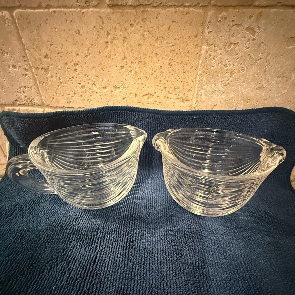 Mikasa Neo Classic Glass Creamer and Sugar Bowl Set - Vintage